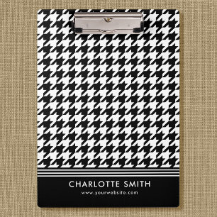 Porte-bloc Motif professionnel Houndstooth noir blanc