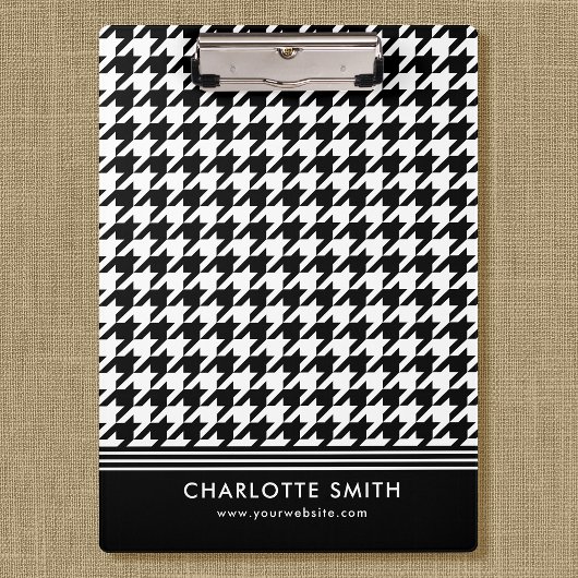 Porte-bloc Motif professionnel Houndstooth noir blanc