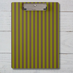 Porte-bloc Motif rayé en chocolat brun et vert olive