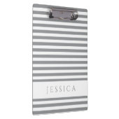 Porte-bloc Motif rayé gris moderne Nom (Swatch)