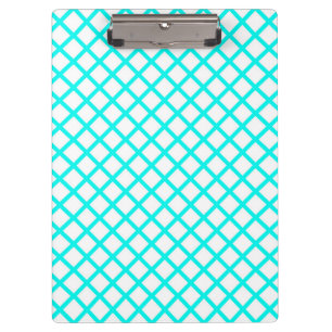 Porte-bloc Motif rayures diamant arlequin blanc sarcelle