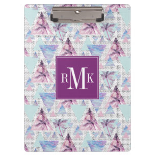 Porte-bloc Motif rose et bleu d'aquarelle de palmier