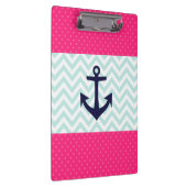 Porte-bloc Motif rose nautique d'ancre de Chevron de menthe (Swatch)