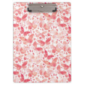 Porte-bloc Motif rose papillon aquarelle (Devant)