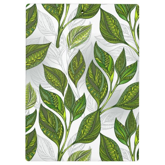 Porte-bloc Motif sans couture avec Feuilles de thé vert (Dos)