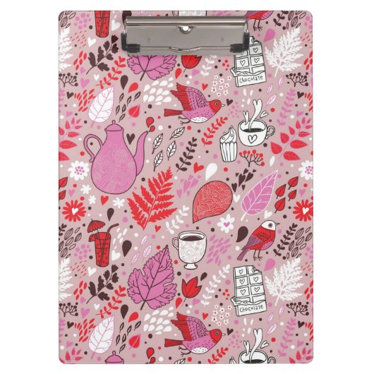 Porte-bloc Motif savoureux avec des oiseaux et des fleurs (Devant)