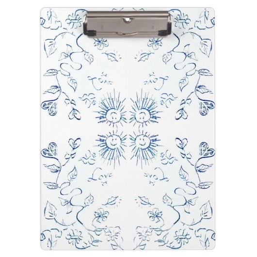 Porte-bloc Motif Soleil Et Fleurs (Devant)