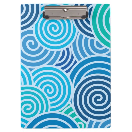 Porte-bloc Motif spirale bleu moderne (Devant)