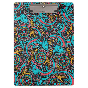 Porte-bloc Motif tribal Xolotl Axolotl aztèque mythe boho