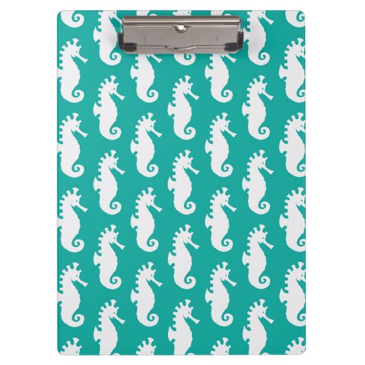 Porte-bloc Motif turquoise 1 d'hippocampe (Devant)