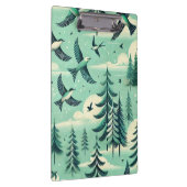 Porte-bloc Motif turquoise de la forêt verte et des oiseaux (Swatch)