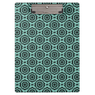 Porte-bloc Motif turquoise Fleur Noire sans couture