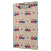 Porte-bloc Motif vérifié avec des hiboux d'amour (Gauche)