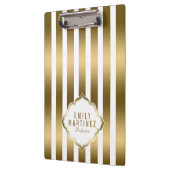 Porte-bloc Motif Vertical Or Et Blanc (Gauche)