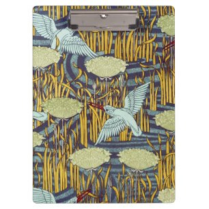 Porte-bloc Motif vintage Art nouveau d'oiseau et de marais