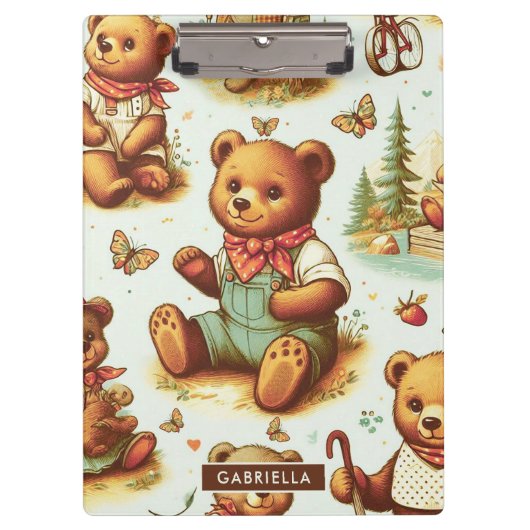 Porte-bloc Motif vintage Cute Teddy Bear (Devant)