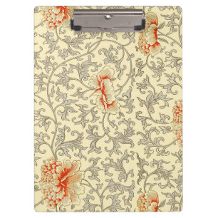 Porte-bloc Motif vintage d'Owen Jones : Corail floral gris