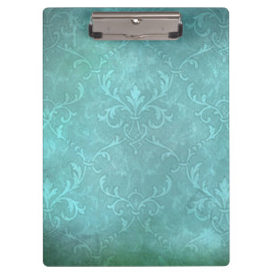 Porte-bloc Motif vintage turquoise damas sarcelle