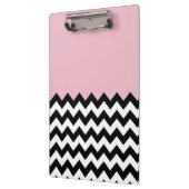 Porte-bloc Motif Zigzag noir et blanc, Chevron, rose (Gauche)