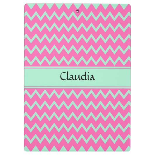 Porte-bloc Motif Zigzag rose et vert (Dos)