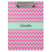 Porte-bloc Motif Zigzag rose et vert (Devant)