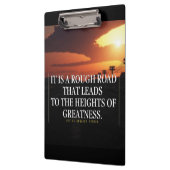 Porte-bloc Mots Motivationnels - Rough Road mène à la grandeu (Gauche)