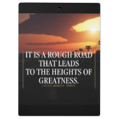 Porte-bloc Mots Motivationnels - Rough Road mène à la grandeu (Dos)