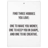 Porte-bloc Mots Motivationnels - Trouvez Trois Hobbies Vous A (Dos)