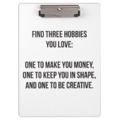 Porte-bloc Mots Motivationnels - Trouvez Trois Hobbies Vous A (Devant)