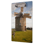 Porte-bloc Moulin à vent en champ vert et nuages blancs et ci (Gauche)