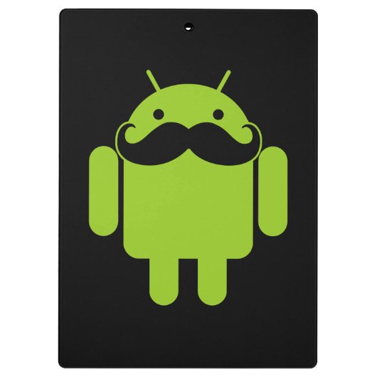 Porte-bloc Moustache Robot Android sur Noir (Dos)