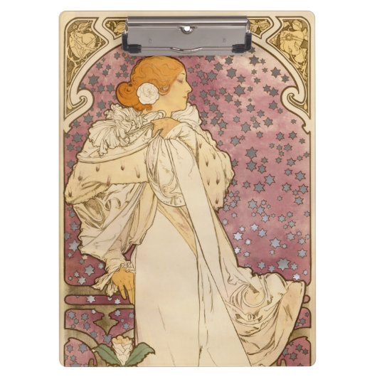 Porte-bloc Mucha Art nouveau femme beauté (Devant)
