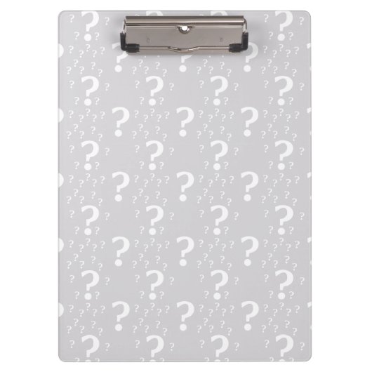 Porte-bloc Mystère point de question énigme puzzle gris clair (Devant)