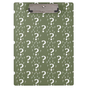 Porte-bloc Mystère question marque énigme puzzle vert olive