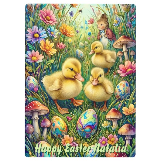 PORTE-BLOC NATALIA ~ HAPPY EASTER ~ EASTER DUCKLINGS ~  (Dos)