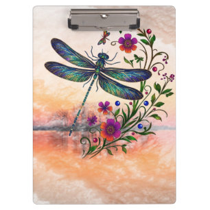 Porte-bloc Nature Colorée Libellule Vibrante Art Floral