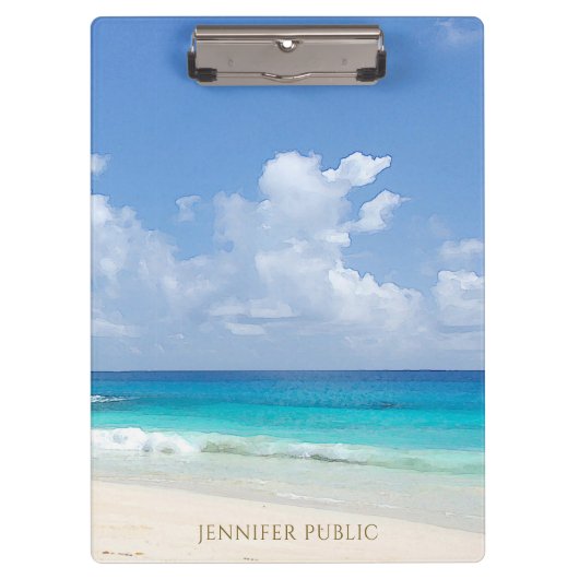 Porte-bloc Nature Mer Vagues Elégant Modèle Aquarelle (Devant)