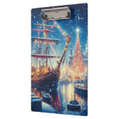 Porte-bloc Navire à quai Noël/hiver (Gauche)