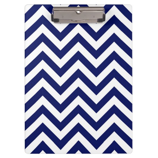 Porte-bloc Navy Blue and White Large Chevron Zig Zag (Devant)