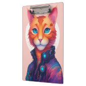 Porte-bloc "Neon Paws : The Ginger, Blue Eyed Cyberpunk Cat" (Gauche)