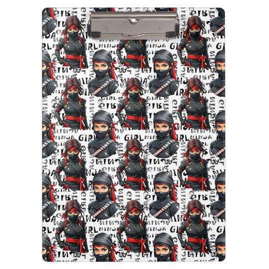 Porte-bloc Ninja Girls Anime With Text Pattern Design (Devant)