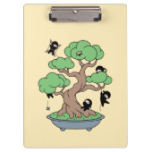 Porte-bloc Ninjas minuscules en bonsaï sur jaune (Devant)