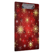 Porte-bloc Noël Golden Snowflakes sur Arrière - plan rouge (Swatch)