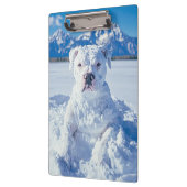 Porte-bloc Noël Pitbull Chien Snowman (Gauche)
