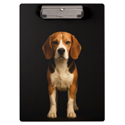 Porte-bloc noir 4 Luxe, Beagle gentil (Devant)