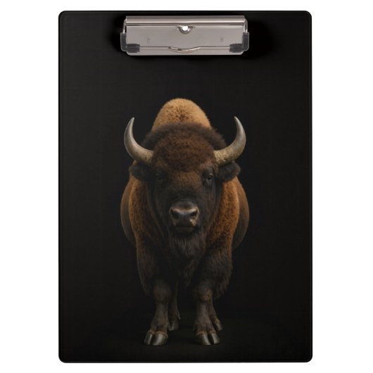 Porte-bloc noir 4 Luxe, Bison d'Amérique (Devant)