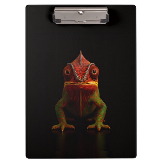 Porte-bloc noir 4 Luxe, caméléon panthère (Devant)