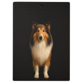 Porte-bloc noir 4 Luxe, chien Collie loyal (Dos)
