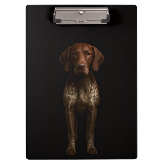 Porte-bloc noir 4 Luxe, chien Pointer allemand (Devant)