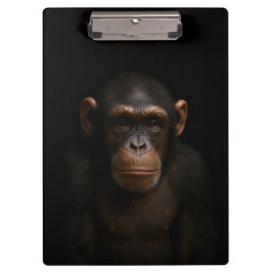 Porte-bloc noir 4 Luxe, Chimpanzé serein